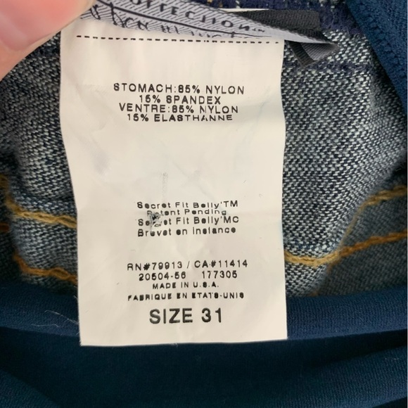 True RELIGION TWISTED SEAM MATERNITY JEANS A Pea in the Pod Collection size 31 - Picture 9 of 13